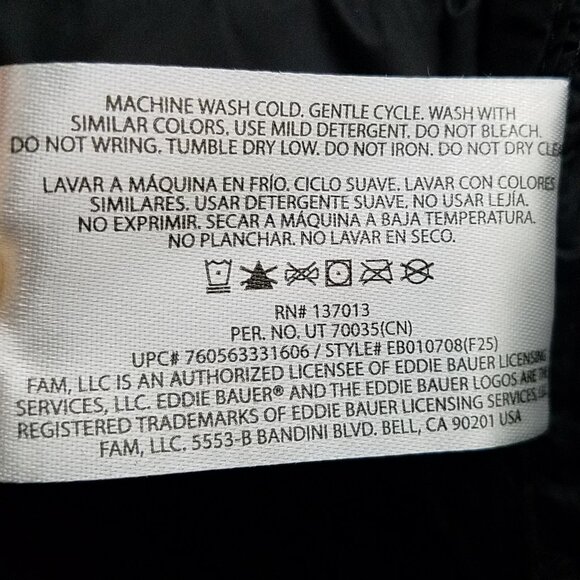 Eddie Bauer Women’s 650 Down Packable Jacket Size Large – Black – StormRepel Li - Picture 12 of 12